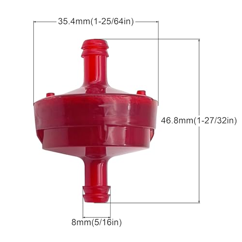 Strongthium 298090s 1/4" ID Inline Gas Fuel Filter 298090 with Fuel Clamps - size: red 2pcs