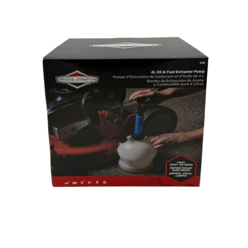 Briggs & Stratton 5431K Oil Extractor Kit - Genuine OEM No-Spill Pump for Mowers, Tractors & Generators, 4.0-Liter Capacity - size: 4L