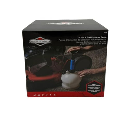 Briggs & Stratton 5431K Oil Extractor Kit - Genuine OEM No-Spill Pump for Mowers, Tractors & Generators, 4.0-Liter Capacity - size: 4L