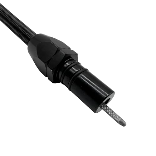 HAHAHA TH350 BellHousing Mount Dipstick（17.9 inch）.TH350/Turbo 350 Short Flexible Braided Transmission Dipstick Compatible with Chevy/GM TH350 Turbo 350, (Black) - color: Black