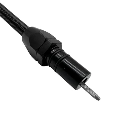 HAHAHA TH350 BellHousing Mount Dipstick（17.9 inch）.TH350/Turbo 350 Short Flexible Braided Transmission Dipstick Compatible with Chevy/GM TH350 Turbo 350, (Black) - color: Black