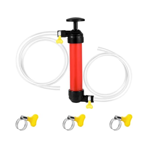 Car Siphon Fluid Transfer Pump, Manual Multi-Use Leakproof Vehicle Oil Diesel Transfer Pump Kit with Clamps, Automotive Gas Oil Liquids Transfer Tool, Universal for SUV RV Truck