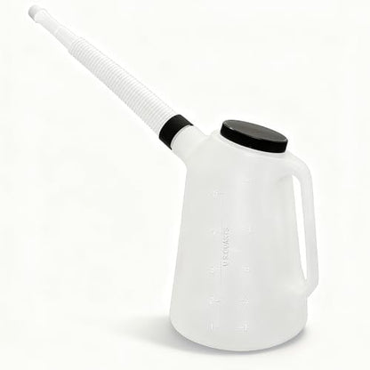 Oil Jug, Oil Measuring Container Automotive and Flexible Oil Funnel Set Oil Dispenser Automotive Motor Oil Container with Lid and Cap (5 Quart) - size: 5 Quart