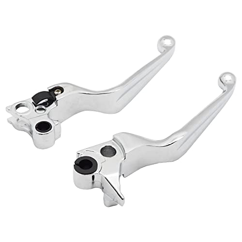 M MATI Brake Clutch Lever Chrome for Harley Davidson Sportster 1200 883 Softail Dyna Electra Glide Road King Fat Boy Night Train Street Bob - color: Chrome
