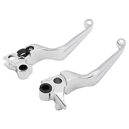 M MATI Brake Clutch Lever Chrome for Harley Davidson Sportster 1200 883 Softail Dyna Electra Glide Road King Fat Boy Night Train Street Bob - color: Chrome