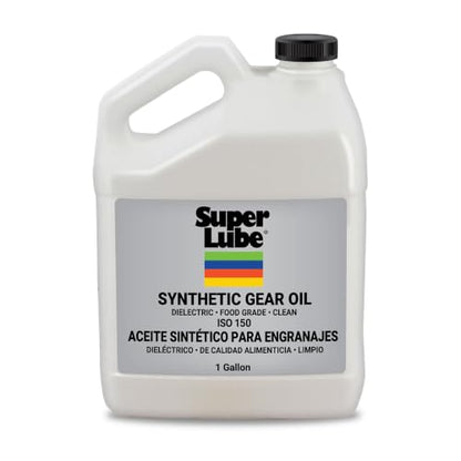 Super Lube Synthetic Gear Oil - Heavy Duty Synthetic Machinery Oil for Truck & Auto Maintenance - NSF H1 Food Grade Gear Lubricant - ISO 150 - Translucent Amber - Bottle - 1 gal (54101) - size: ISO 150 - 1gal Bottle