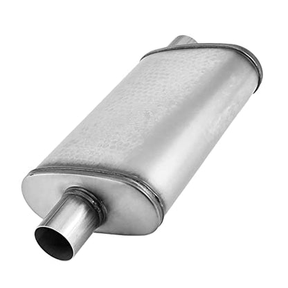 3 inch Exhaust Muffler,3.0" Universal Muffler Straight-Through Performance Resonator with Stainless Steel muffler for Cars, Trucks(3''Inlet/Outlet) - size: 3in, style: single in | OFF out