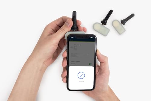 Myers Tire Supply Smartphone Programmable Tire Pressure Monitoring System - The TPMS Sensor Includes Dual Valves for Easy Installation by DIYers and Professionals (4 Pack)