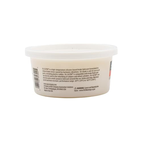AGS Automotive Solutions SIL-Glyde 12 oz Tub Silicone Based Brake Assembly Lubricant for Eliminating Disc Brake Squeal - Moisture Proof, Heat Resistant, Rust and Corrosion Protector - size: 12oz