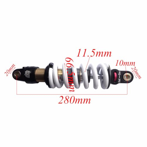 DNM 280mm 11 inch Motorcycle Rear Shock Suspension Absorber 850lbs Powersports Shocks for ATV UTV Quad Buggy Go Kart Moped Pit Dirt Bike Trail Mini Bike Taotao Apollo 110 cc 125cc SSR TTR110 TTR90