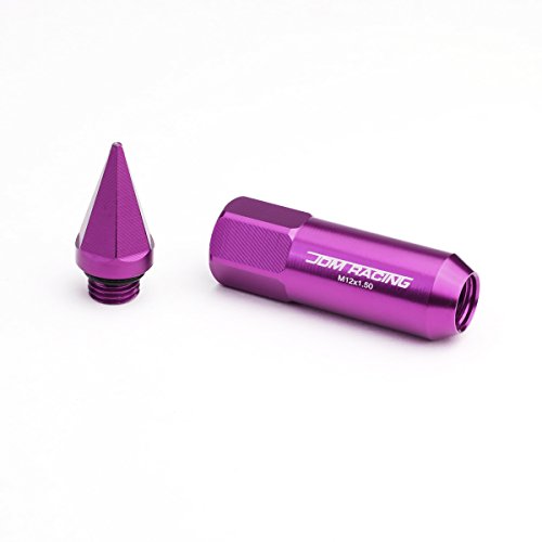 Auto Dynasty M12 x 1.5 Open/Closed End Design 20-Piece Aluminum Alloy Wheel Lug Nuts +1 X Deep Drive Extension (Purple) - color: Purple