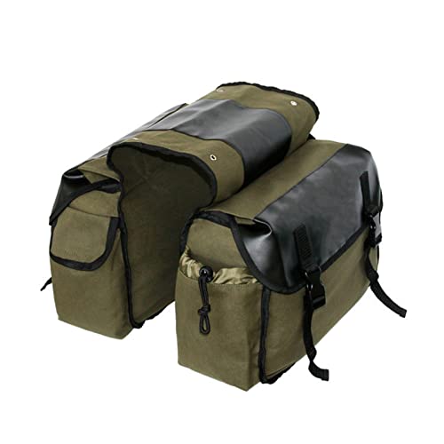 Shkalacar Saddlebag Panniers Bag Saddlebag Side Tool Bags Motorbike Large Capacity Saddle Bag Waterproof Panniers Box Side Tools Bag Pouch Cycling Luggage Bag Riding Saddlebag with 2 Side Pockets - color: Army green