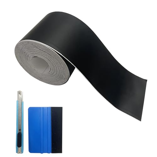 Matte Black Vinyl Tape for Black Out Chrome Delete Window Trim, Matte Black Vinyl Wrap Roll, Self-Adhesive Car Chrome Door Trim Delete Tape DIY Film with Tool Kit (2 inches x 30 feet) - size: 2 inches x 30 feet