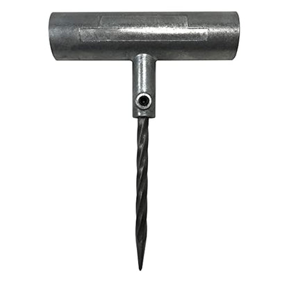 Aluminum T-Handle Tire Plug Repair Tool - Replaceable Steel Spiral Probe Needle - color: Die-Cast Spiral Probe Tool