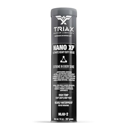 TRIAX Nano XP Grease Ultra Heavy Duty | Moly, Tungsten & Graphite | Wheel Bearings | 5th Wheel | High Temp (14 Oz;1 Tube) - size: (14 Ounce Cartridge - 1 Tube)