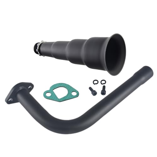 4 Stage Exhaust Header Pipe,For Predator 212cc 196cc Engine Black - color: Black, size: Exhaust tip 2