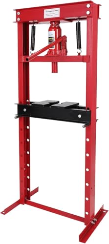 12 Ton h-Frame Hydraulic Shop Press, Heavy Duty Floor Type Press with Adjustable Press Plates for Bending, Straightening, Bearing Removal & Professional Automotive Repair - color: 12t-red+black