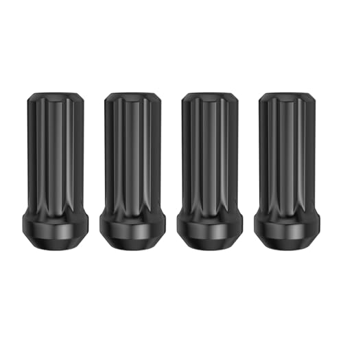 MIKKUPPA M14x1.5 Wheel Lug Nuts, Black 4PCS 7 Spline 2" Length Tire Nut - color: Silver, size: M14x1.5, style: 4 PCS - Spline Tuner