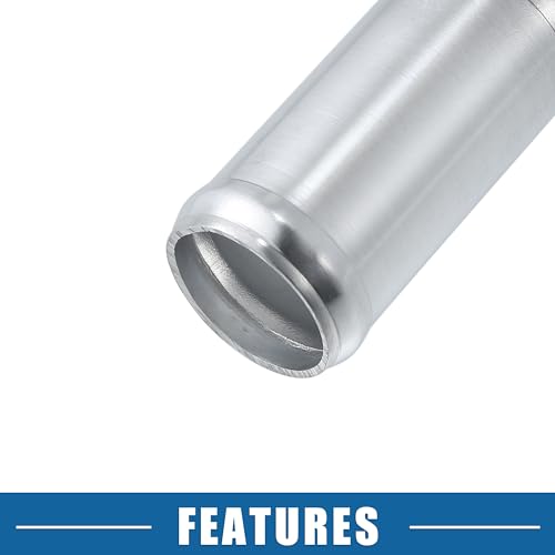 Car Adapter Joiner Pipe Universal 35mm 1.38" OD 76mm 2.99" Length Connector Tubing Adapter Aluminum Alloy Silver Tone
