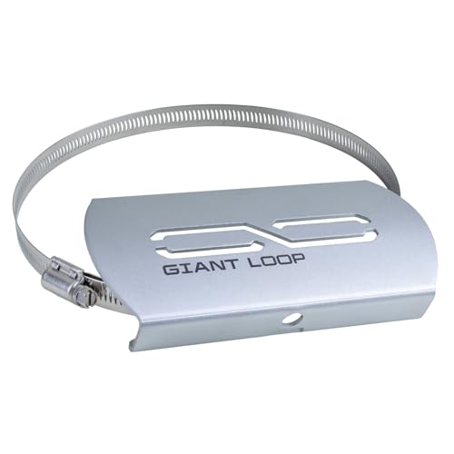 Giant Loop Hot Springs Heat Shield, Laser-Cut Aluminum Construction, Includes Stainless Clamp, Fits Any Motorcycle Exhaust System (Gray 2025)