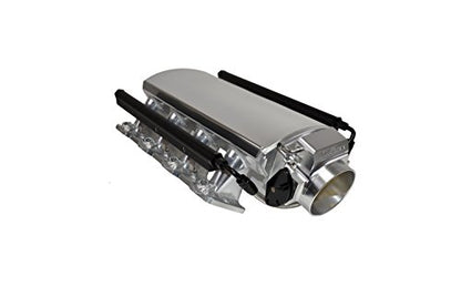 A-Team Performance Sheet Metal LS Swap Upper Intake Manifold - Silver, 102mm EFI Throttle Body, 15° Opening - TIG-Welded T6061 Aluminum - Compatible with Chevrolet, GMC & Pontiac LS1/LS2/LS6