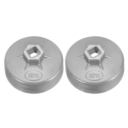 HARFINGTON 2pcs Oil Filter Cap 12 Flute 85.5x43x76mm (WxHxID) 1/2" Square - size: 12 Flute 85.5 x 43 x 76mm
