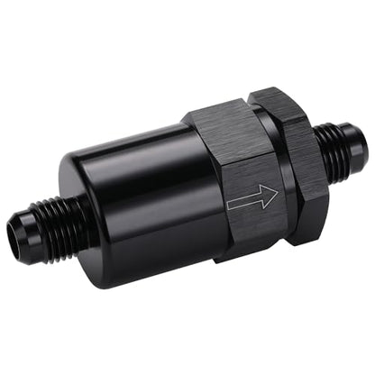 6AN Billet Inline Fuel Filter 30 Micron Aluminum Black - size: 6AN