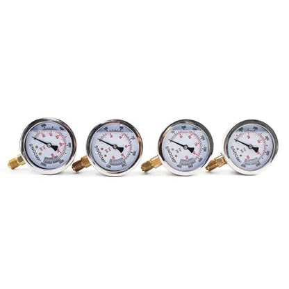 Hydraulic Pressure Test Kit 10Mpa/25Mpa/40Mpa/60Mpa 4 Pressure Gauges 10 Test Couplings 3 Test Hoses for Excavator Construction Machinery(with Sturdy Carrying Case Black) - size: Black 4 Gauges 10 Couplings