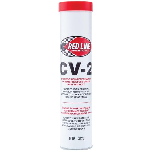 Red Line 80402 High Performance CV-2 Synthetic Grease Cartridge with Red Moly - 14 Ounce Tube (10 Pack) - size: 10 Pack