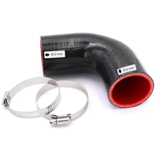 90 Degree Elbow ID 2 inch(51mm) Silicone Coupler Hose 4-Ply - size: ID 2"