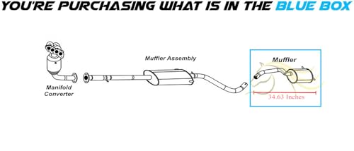Exhaust Rear Muffler Compatible for 2012-2017 Fiat 500 1.4L | Stainless Steel | Northeastern Exhaust | Free Clamp Included | Automotive Replacement Part - color: Rear Muffler