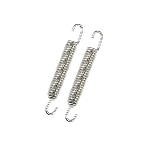 Motoforti 2 Pcs Motorcycles Universal Exhaust Pipe Spring 80mm 3.15" Stainless Steel Exhaust Pipe Spring Hook Modified Accessory Silver Tone Long-lasting
