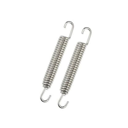 Motoforti 2 Pcs Motorcycles Universal Exhaust Pipe Spring 80mm 3.15" Stainless Steel Exhaust Pipe Spring Hook Modified Accessory Silver Tone Long-lasting