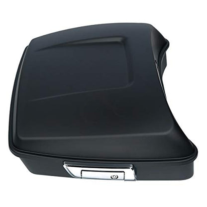 TCT-MOTORPARTS Chopped Tour Luggage Trunk+Backrest Fits for 2014-Later Harley Touring Road King Glide Matte Black - color: Matte Black Chopped Trunk+Black Rack