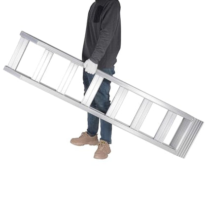 VEVOR Aluminum Ramps, 8810 lbs, Heavy-Duty Ramps with Top Hook Attaching End, Universal Loading Ramp for Motorcycle, Tractor, ATV/UTV, Trucks, Lawn Mower, 72" L x 15" W, 2Pcs - size: 8100 lbs