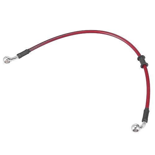Motoforti Universal 50cm 19.69" Motorcycle Brake Clutch Oil Hose Line Pipe Hydraulic Reinforced Stainless Steel Braided Red - color: Red, size: 20 Inch