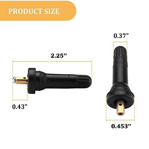 5 PCS TPMS 20008 Tire Valve Stem Set, Rubber Snap-in Tubeless Tire Valve Stems Fit for 0.453 inch Rim Holes on Vehicle Tires