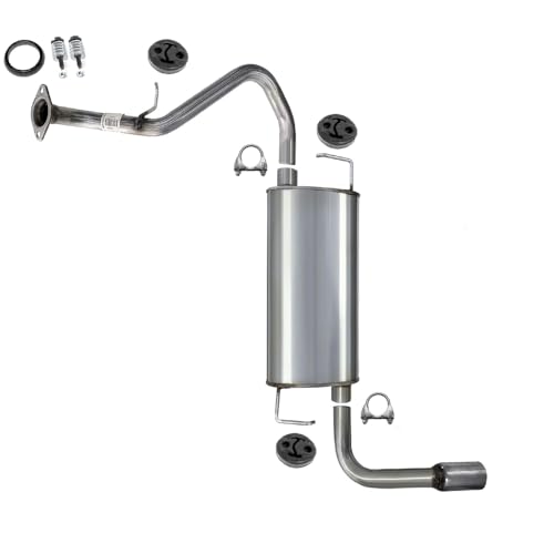 Exhaust Extension Pipe Muffler & Tail Pipe Compatible with Toyota Matrix 2003-2005 1.8L | Pontiac Vibe 2003-2004 1.8L | Stainless Steel | Northeastern Exhaust | free Gasket, Clamps, Hangers & Bolt Kit