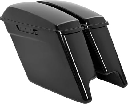 ECOTRIC 5'' Extended Stretched Saddlebags Compatible with 14-24 Harley - color: Black, size: Style1