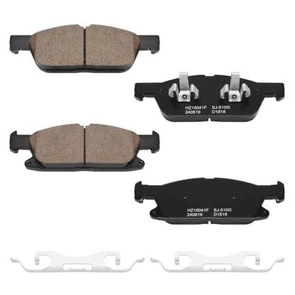 D1818 Front Ceramic Brake Pads Kit Fit For Ford Edge 2015-2021, For Lincoln MKX 2016-2018, For Lincoln Nautilus 2019-2021 - style: HZ1818