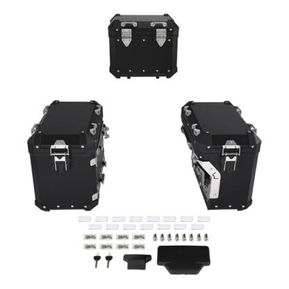 TCT-MOTORPARTS Trunk Saddlebags Pannier Side Case Luggage Bag Fits for BMW F850GS F900GS R1200GS - color: Black Saddlebags (48L)+Trunk (38L)