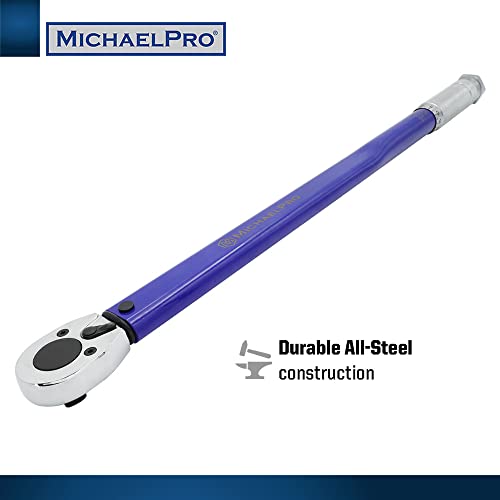 MichaelPro 1/2-Inch Drive Click Torque Wrench, 25–250 ft-lb (33.9–339 Nm), Heavy Duty Manual Adjustable Torque Wrench for Automotive & Industrial Use, Dual Scale, Durable Ratchet Head | MP001221