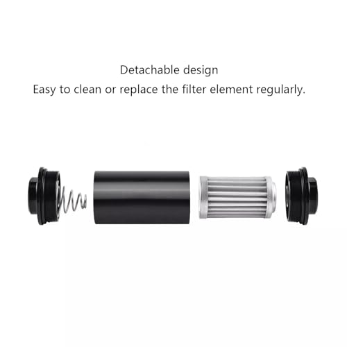 10 MICRON Inline Fuel Filter with 6AN 8AN 10AN Adapter&Bracket Clamp 50MM Universal Mount Bracket
