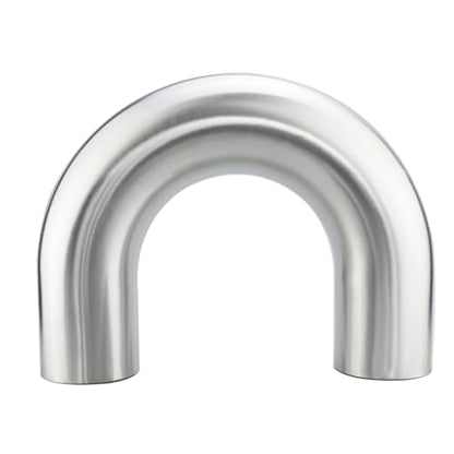 102mm (4") OD 180 Degree Elbow 4 Inch Aluminum Intercooler Pipe Air Intake Tube, 1D Radius, Center to Center Distance 8" (203mm), Brushed Finish - color: 180 Degree, size: OD 4" (102mm)