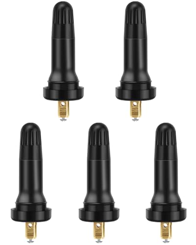 Riseuvo TPMS 20008 Rubber Snap-in Tire Valve Stems for TPMS Sensor, 5Pcs