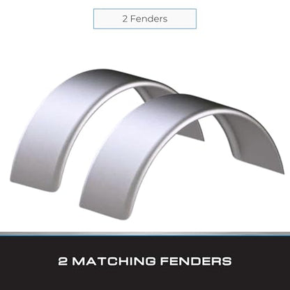 Tie Down Trailer Fenders – Single Axle, 16 Gauge Smooth Steel – For 15" Tire Assemblies Only – 31.5" L x 10" W x 13" H (Set of 2) - size: 31.5" x 10" x 13", style: 2 Fenders