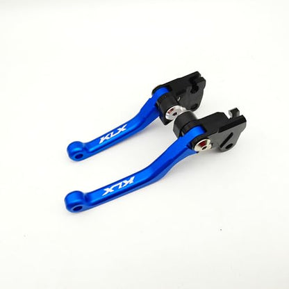 OEM Replacement Brake Clutch Levers for Kawasaki KLX110 (2002-2025) | KLX110L (2010-2025) CNC Aluminum Adjustable Handlebars | Motorcycle Control Lever Set with Easy Install (Matte, Blue) - color: Blue, style: Matte