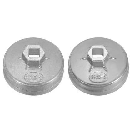 HARFINGTON 2pcs Oil Filter Cap Wrench 15/12 75mm Inner Dia 1/2" Square Cup - size: 15/12 Flute 75mm