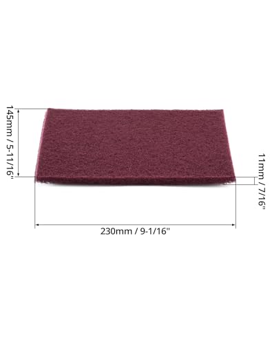 QWORK Scuff Pad Cleaning Pads - 20 Pack, 6" x 9", 7447 Polishing Pads, Aluminum Oxide Hand Pads, Fine Grade, for Automotive Surface Cleaning, Paint Primer, Maroon
