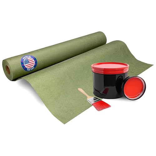 IDL Packaging Premium 18" x 60-Yard Green Masking Paper Roll – Oil-Based Masking Paper with Oil and Water Resistance – Kraft Material to Protect Surfaces – Perfect for Automotive Painting - color: 18"x180', Green, size: 1 Roll